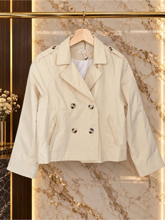 Zara Jackets & Blazers - Zara Girls 11-12 Tan Double-Breasted Trench Coat